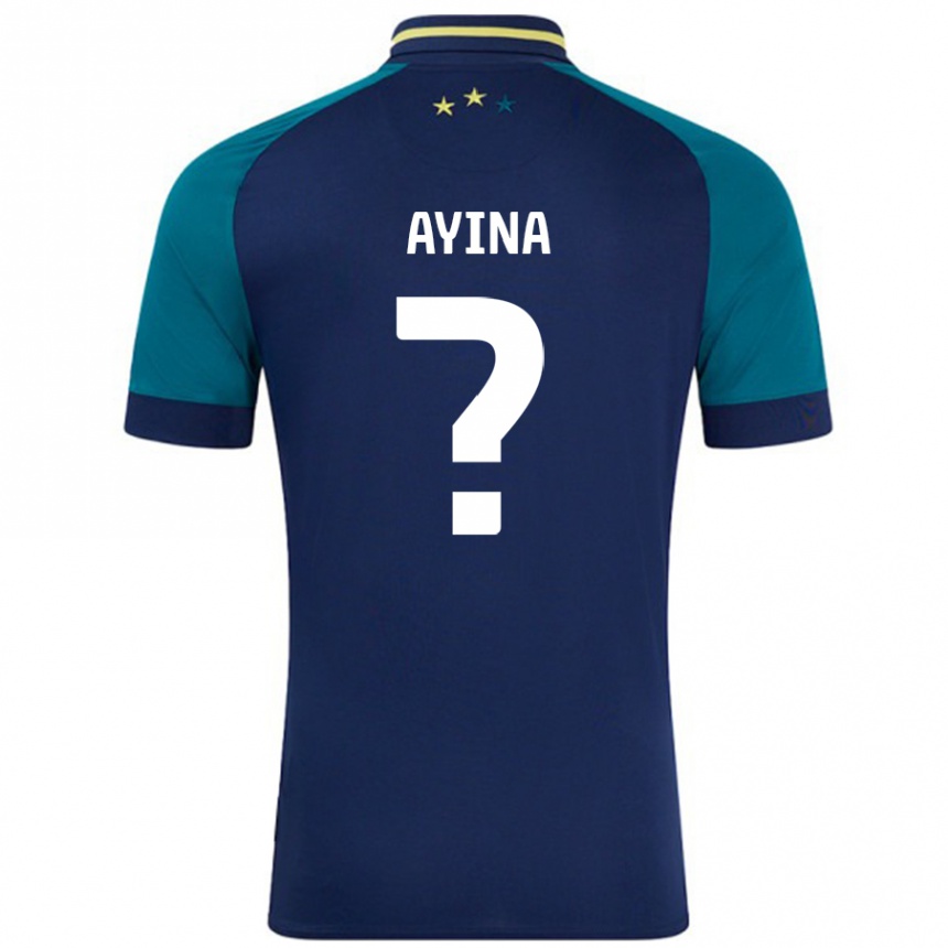 Vaikiškas Loick Ayina #0 Navy Tamsiai Žalia Išvykos Marškinėliai 2024/25 T-Shirt