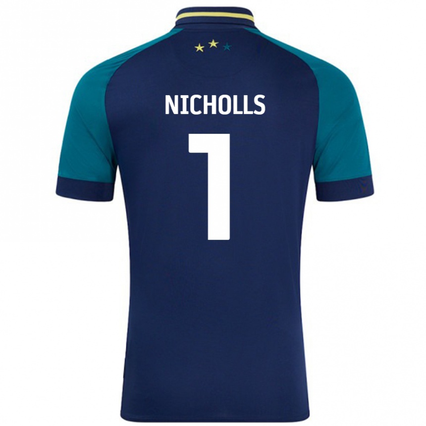 Vaikiškas Lee Nicholls #1 Navy Tamsiai Žalia Išvykos Marškinėliai 2024/25 T-Shirt