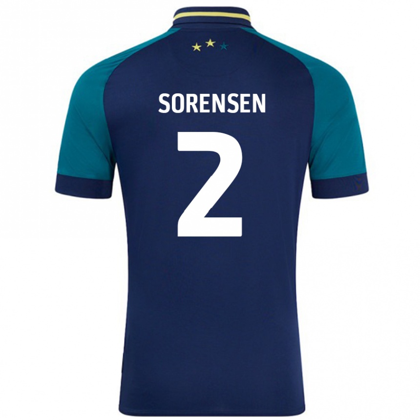 Vaikiškas Lasse Sörensen #2 Navy Tamsiai Žalia Išvykos Marškinėliai 2024/25 T-Shirt