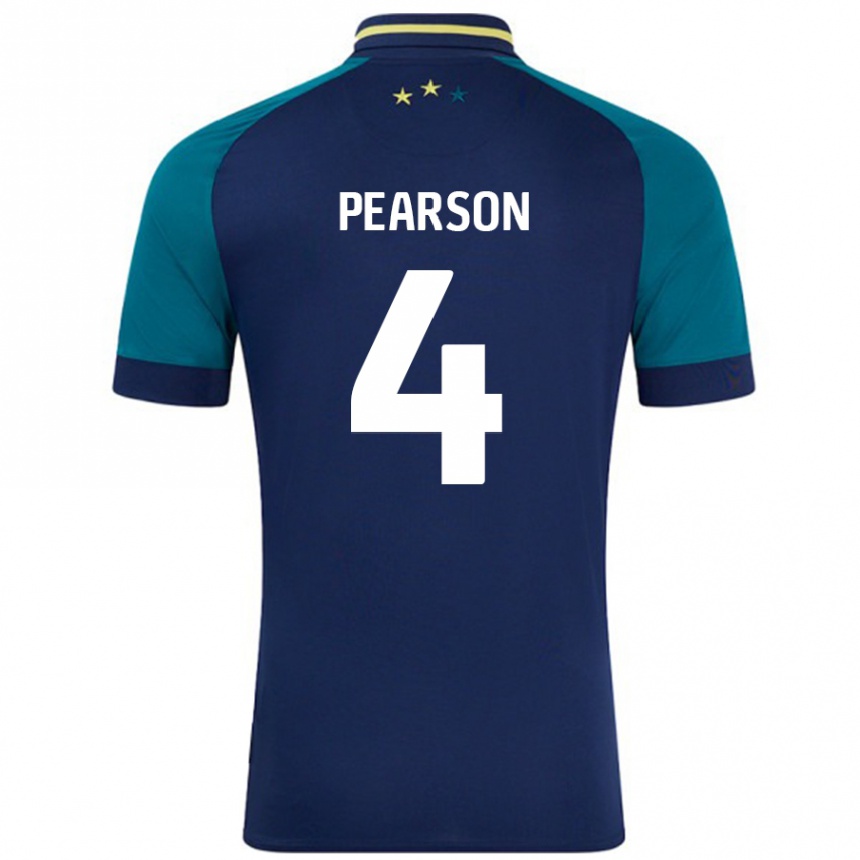 Vaikiškas Matty Pearson #4 Navy Tamsiai Žalia Išvykos Marškinėliai 2024/25 T-Shirt