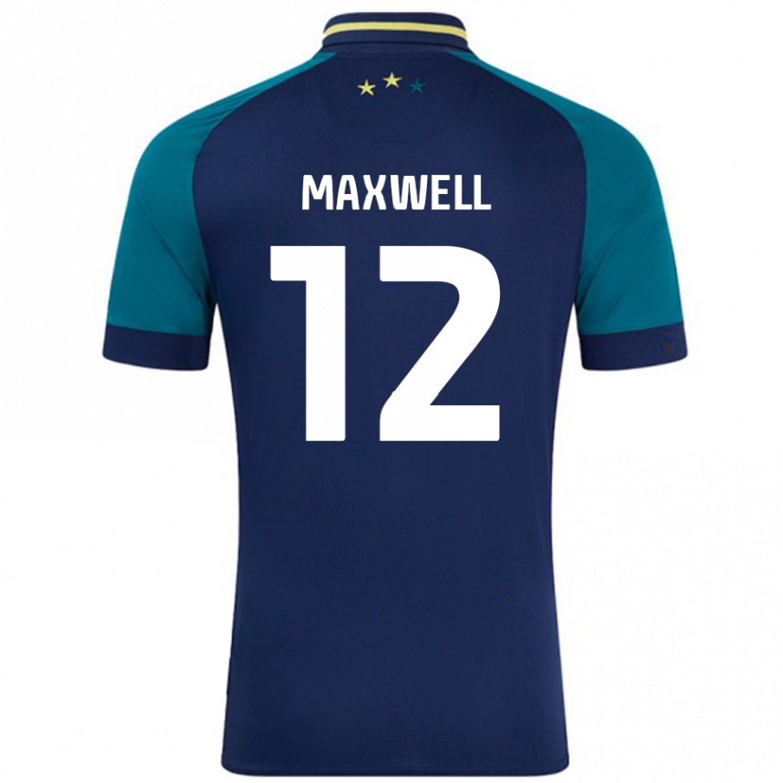 Vaikiškas Chris Maxwell #12 Navy Tamsiai Žalia Išvykos Marškinėliai 2024/25 T-Shirt