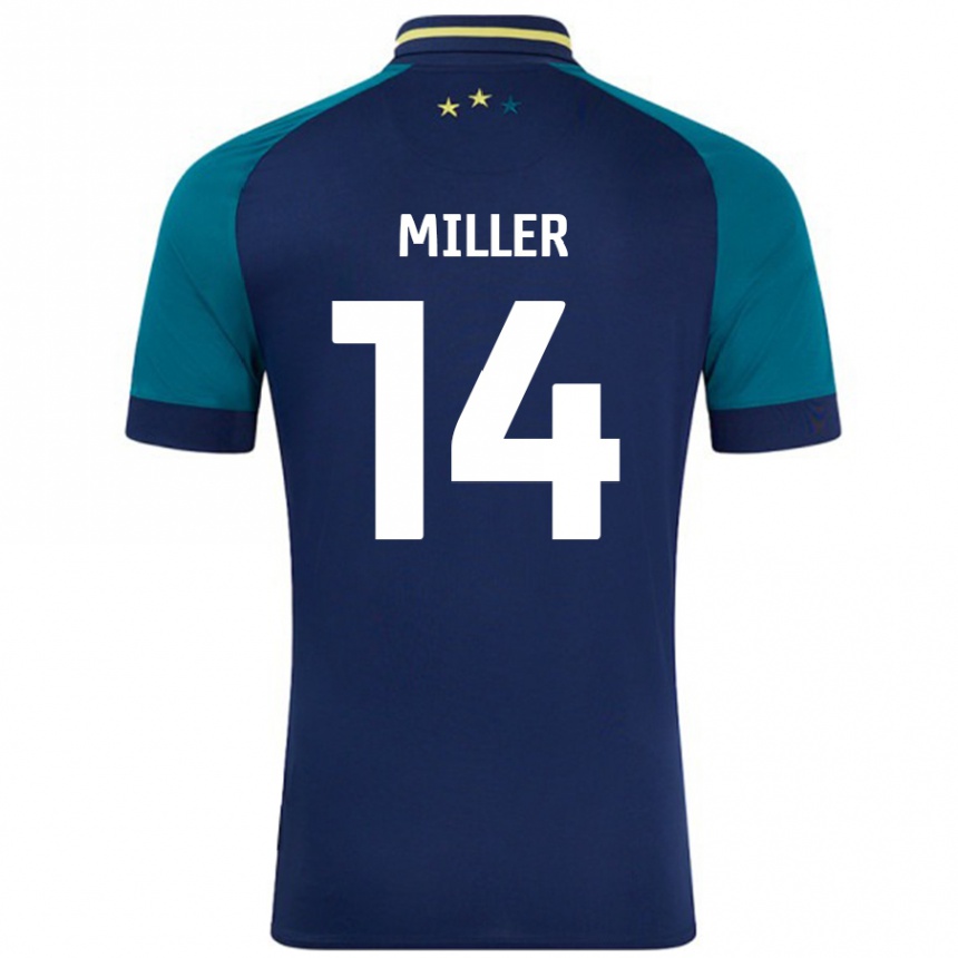 Vaikiškas Mickel Miller #14 Navy Tamsiai Žalia Išvykos Marškinėliai 2024/25 T-Shirt