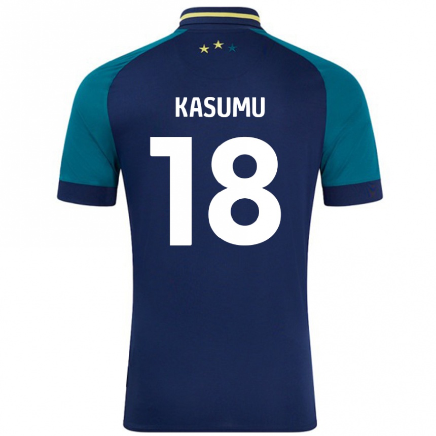 Vaikiškas David Kasumu #18 Navy Tamsiai Žalia Išvykos Marškinėliai 2024/25 T-Shirt