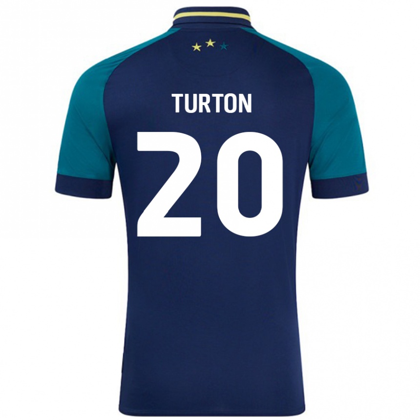 Vaikiškas Ollie Turton #20 Navy Tamsiai Žalia Išvykos Marškinėliai 2024/25 T-Shirt