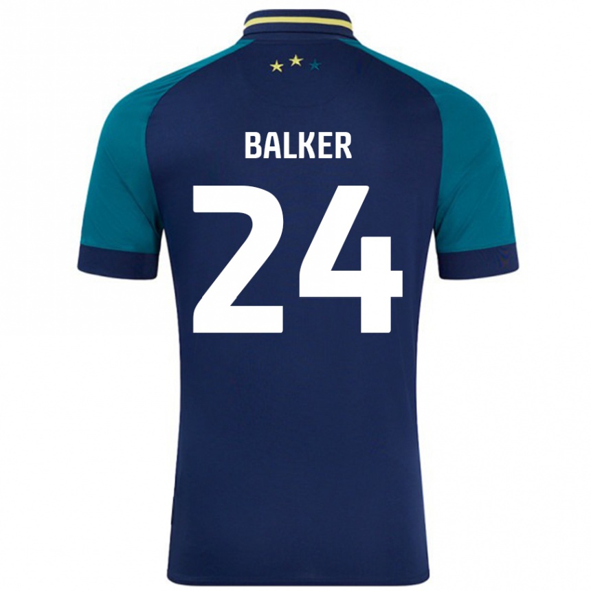 Vaikiškas Radinio Balker #24 Navy Tamsiai Žalia Išvykos Marškinėliai 2024/25 T-Shirt