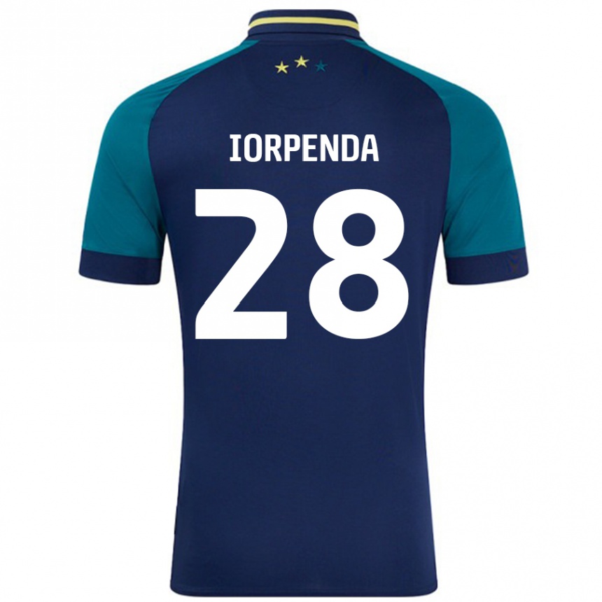 Vaikiškas Tom Iorpenda #28 Navy Tamsiai Žalia Išvykos Marškinėliai 2024/25 T-Shirt