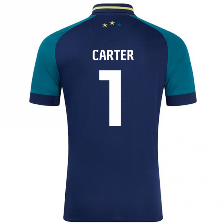 Vaikiškas Laura Carter #1 Navy Tamsiai Žalia Išvykos Marškinėliai 2024/25 T-Shirt