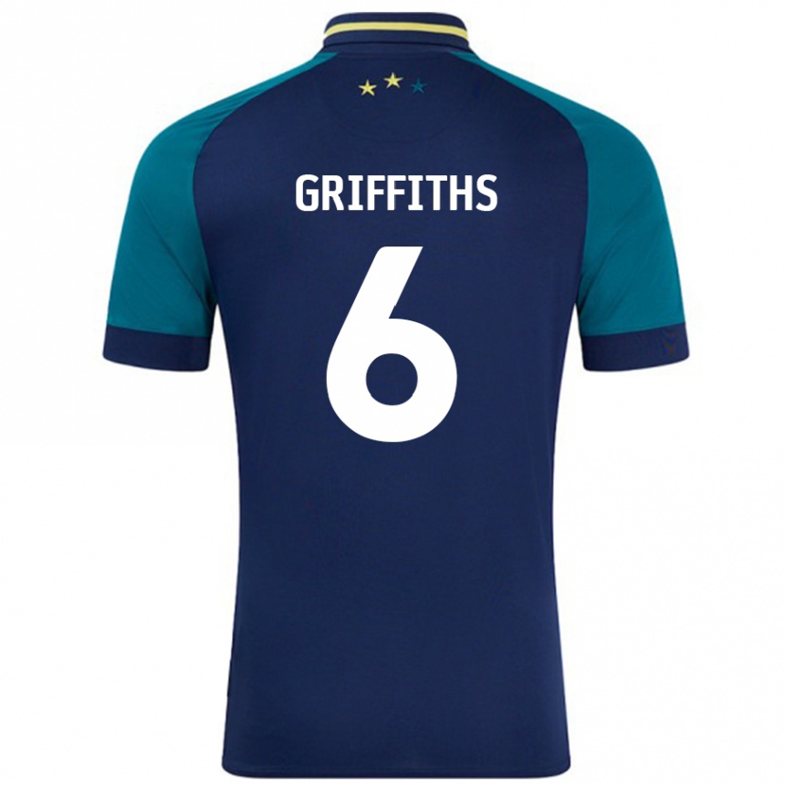 Vaikiškas Lauren Griffiths #6 Navy Tamsiai Žalia Išvykos Marškinėliai 2024/25 T-Shirt