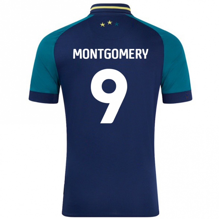 Vaikiškas Ria Montgomery #9 Navy Tamsiai Žalia Išvykos Marškinėliai 2024/25 T-Shirt