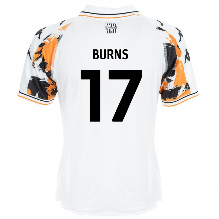 Vaikiškas Finley Burns #17 Baltas Išvykos Marškinėliai 2024/25 T-Shirt