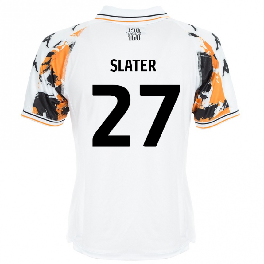 Vaikiškas Regan Slater #27 Baltas Išvykos Marškinėliai 2024/25 T-Shirt