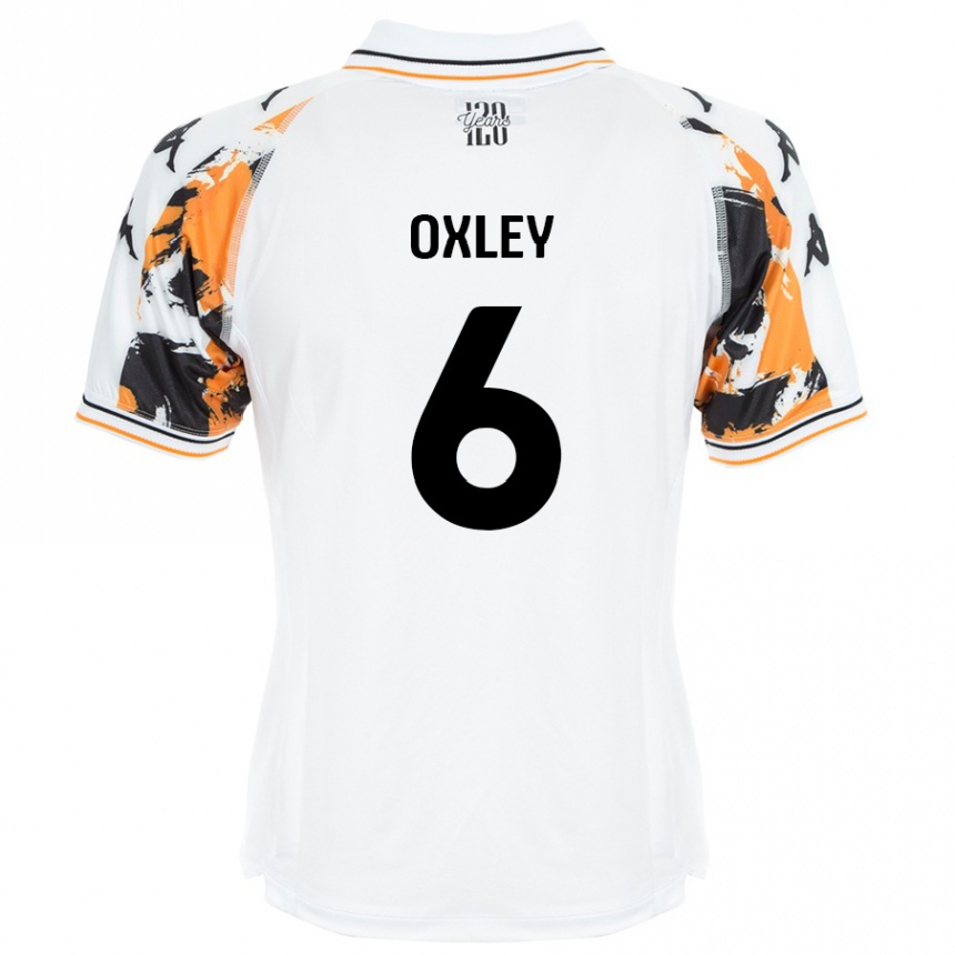 Vaikiškas Tilly Oxley #6 Baltas Išvykos Marškinėliai 2024/25 T-Shirt