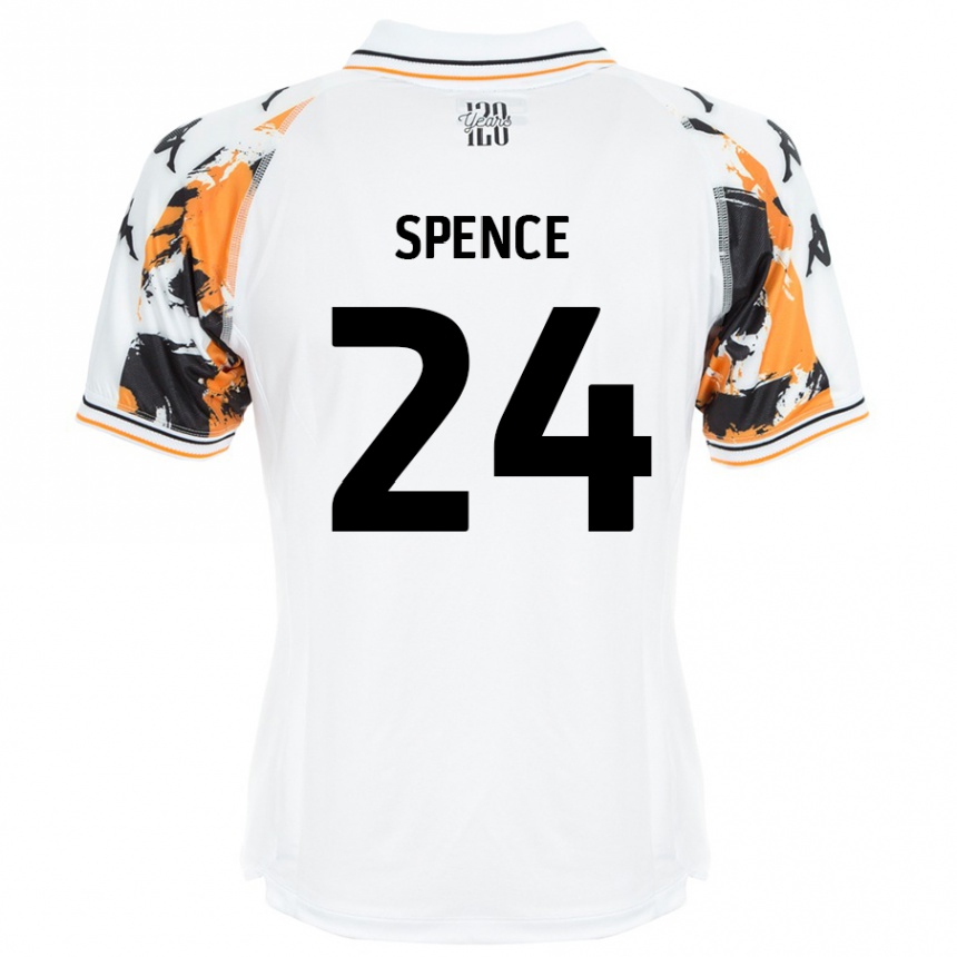 Vaikiškas Emily Spence #24 Baltas Išvykos Marškinėliai 2024/25 T-Shirt