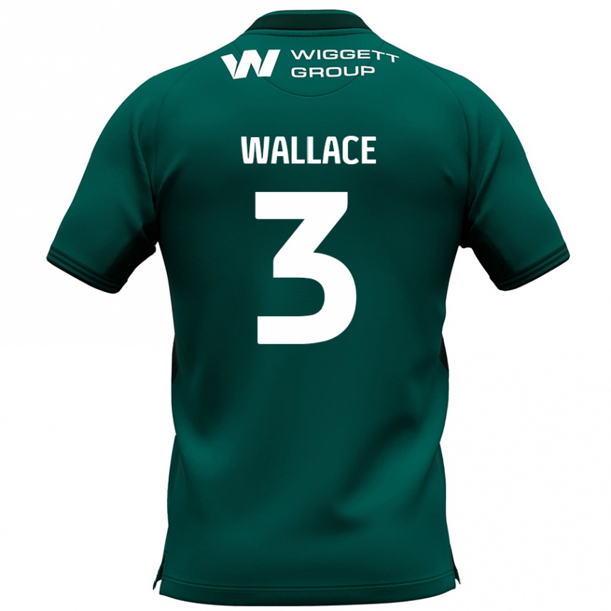 Vaikiškas Murray Wallace #3 Žalia Išvykos Marškinėliai 2024/25 T-Shirt