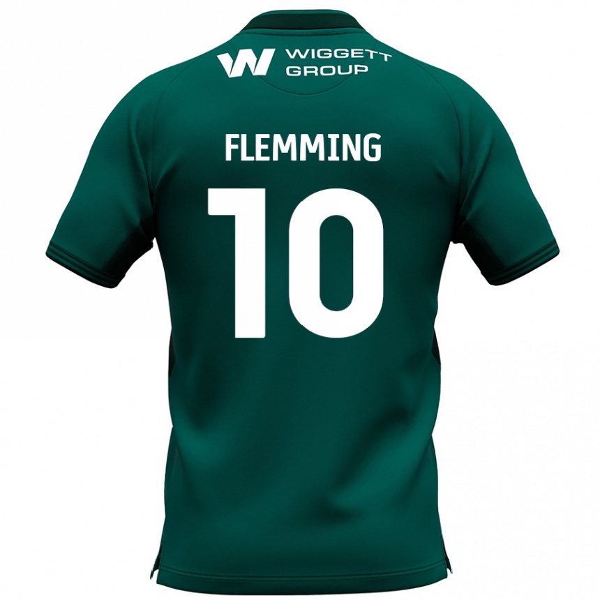 Vaikiškas Zian Flemming #10 Žalia Išvykos Marškinėliai 2024/25 T-Shirt