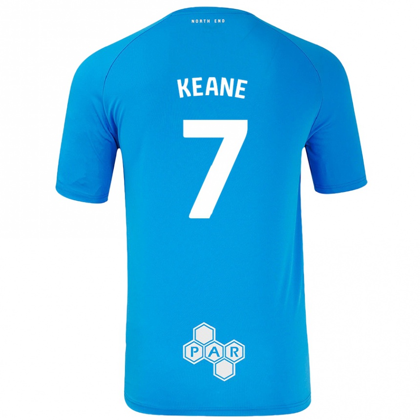 Vaikiškas Will Keane #7 Dangaus Mėlyna Išvykos Marškinėliai 2024/25 T-Shirt