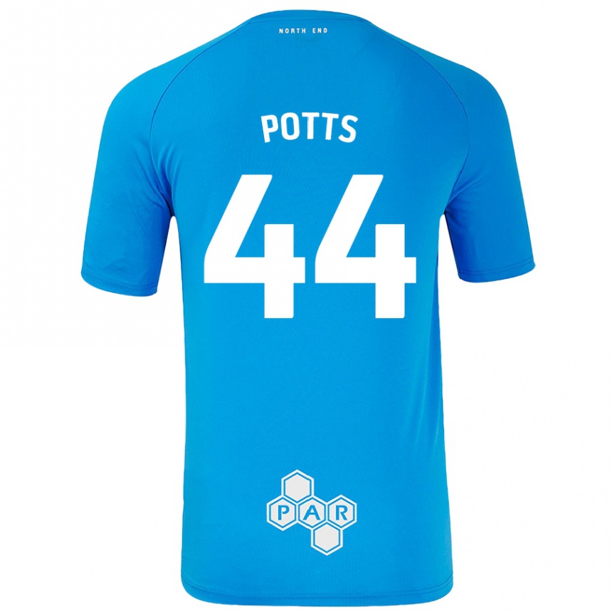 Vaikiškas Brad Potts #44 Dangaus Mėlyna Išvykos Marškinėliai 2024/25 T-Shirt