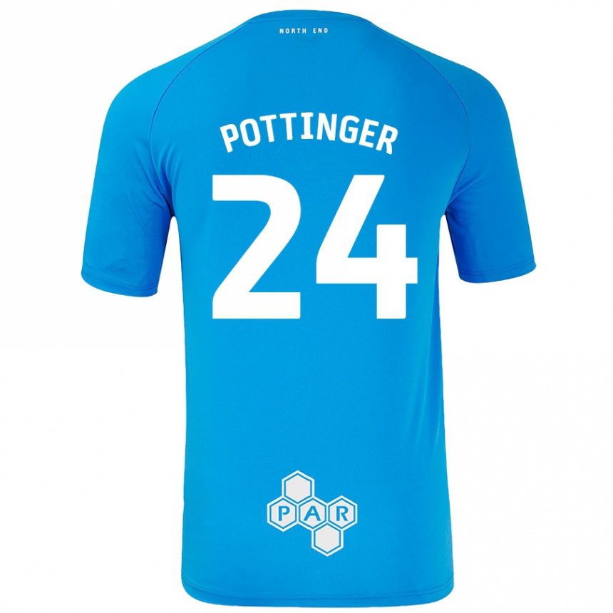 Vaikiškas Kaya Pottinger #24 Dangaus Mėlyna Išvykos Marškinėliai 2024/25 T-Shirt