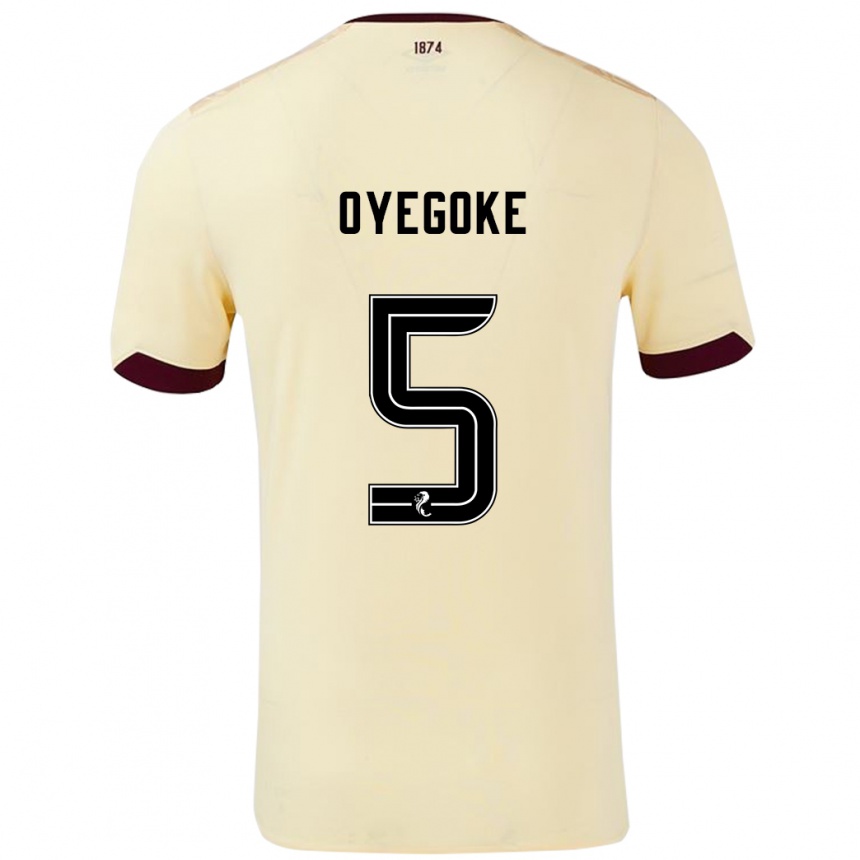 Vaikiškas Daniel Oyegoke #5 Kreminė Bordo Išvykos Marškinėliai 2024/25 T-Shirt