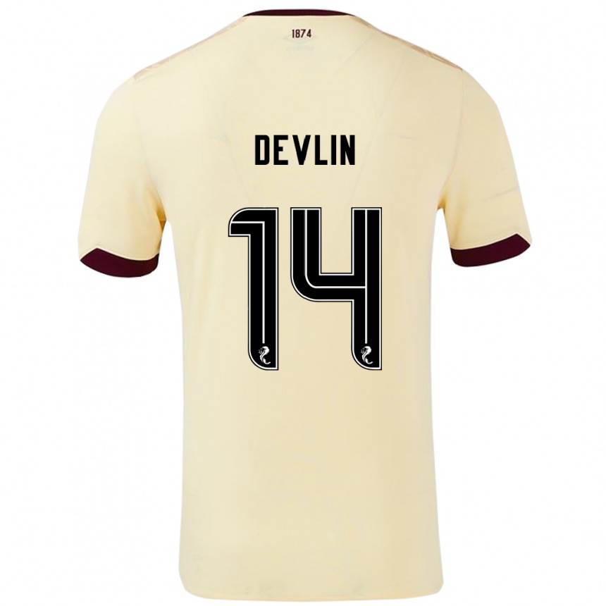 Vaikiškas Cammy Devlin #14 Kreminė Bordo Išvykos Marškinėliai 2024/25 T-Shirt