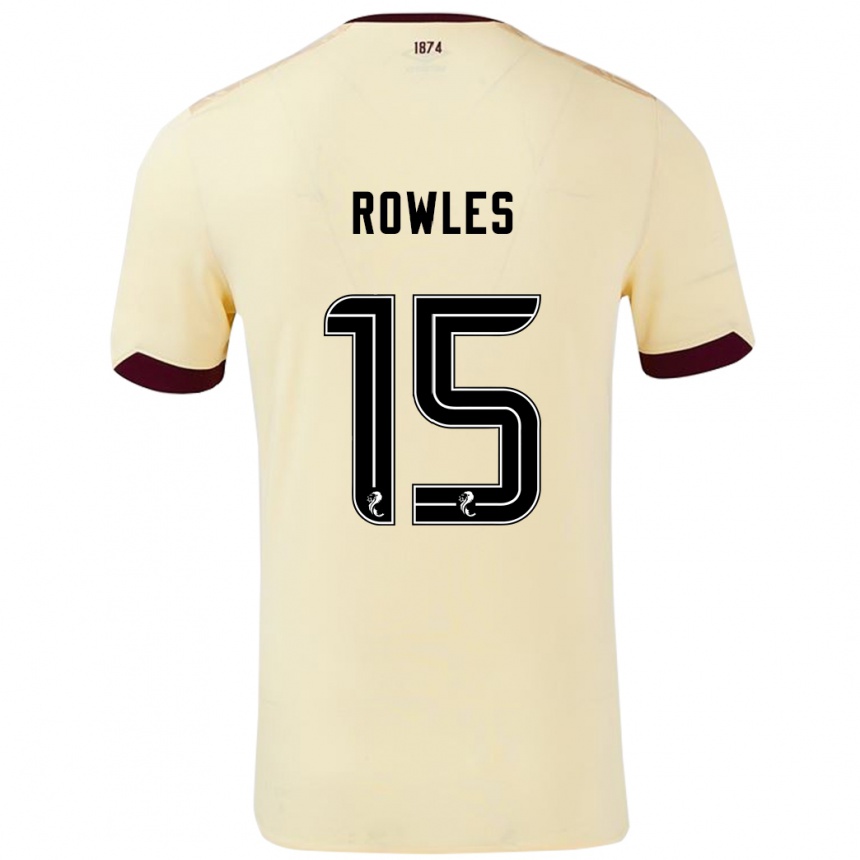 Vaikiškas Kye Rowles #15 Kreminė Bordo Išvykos Marškinėliai 2024/25 T-Shirt