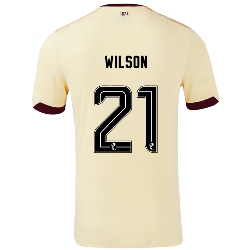 Vaikiškas James Wilson #21 Kreminė Bordo Išvykos Marškinėliai 2024/25 T-Shirt