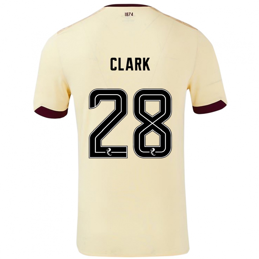 Vaikiškas Zander Clark #28 Kreminė Bordo Išvykos Marškinėliai 2024/25 T-Shirt