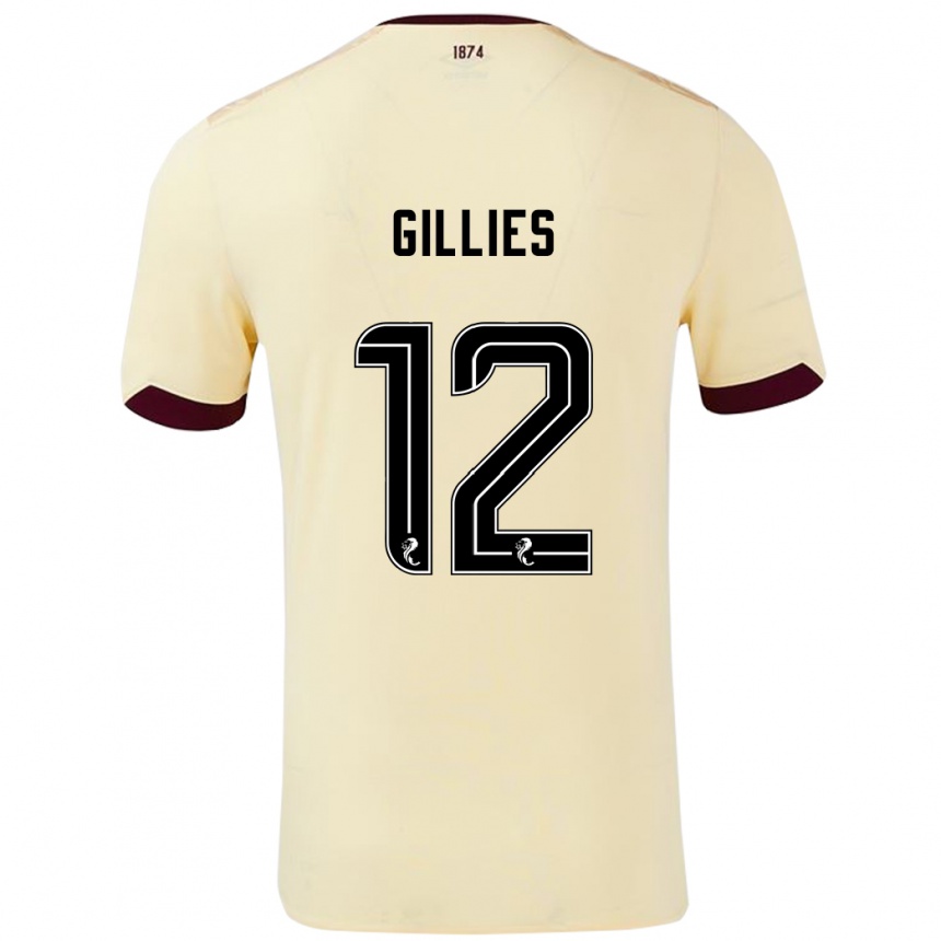 Vaikiškas Matthew Gillies #12 Kreminė Bordo Išvykos Marškinėliai 2024/25 T-Shirt