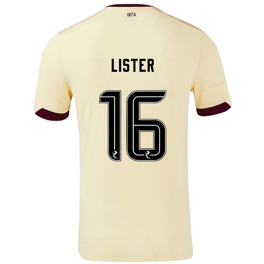 Vaikiškas Henry Lister #16 Kreminė Bordo Išvykos Marškinėliai 2024/25 T-Shirt