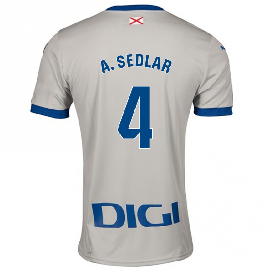 Vaikiškas Aleksandar Sedlar #4 Šviesiai Pilka Išvykos Marškinėliai 2024/25 T-Shirt