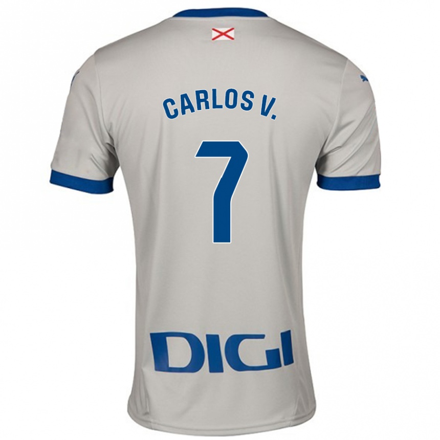 Vaikiškas Carlos Vicente #7 Šviesiai Pilka Išvykos Marškinėliai 2024/25 T-Shirt