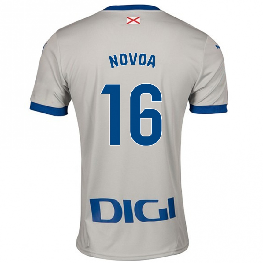 Vaikiškas Hugo Novoa #16 Šviesiai Pilka Išvykos Marškinėliai 2024/25 T-Shirt