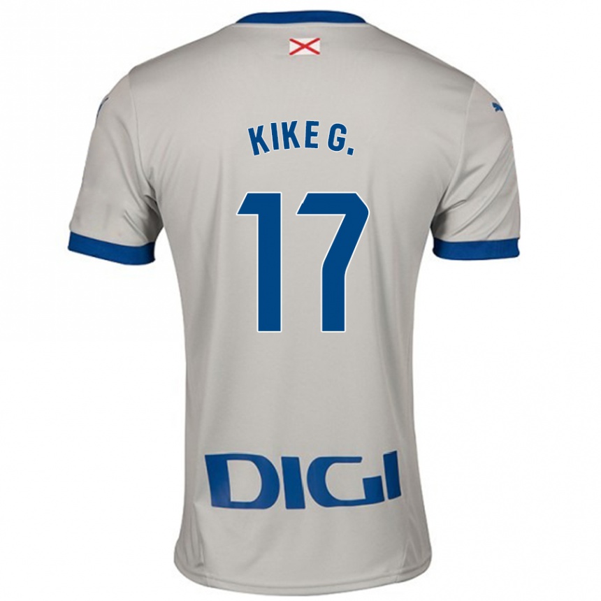 Vaikiškas Kike García #17 Šviesiai Pilka Išvykos Marškinėliai 2024/25 T-Shirt