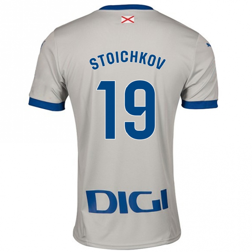 Vaikiškas Stoichkov #19 Šviesiai Pilka Išvykos Marškinėliai 2024/25 T-Shirt