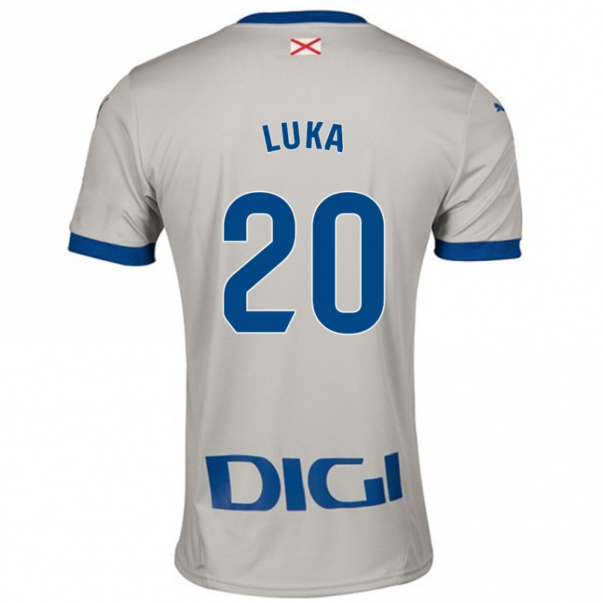 Vaikiškas Luka Romero #20 Šviesiai Pilka Išvykos Marškinėliai 2024/25 T-Shirt