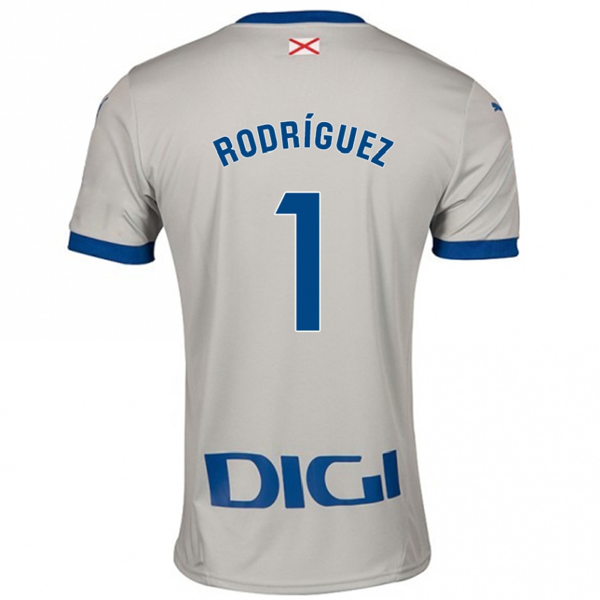 Vaikiškas Adrián Rodríguez #1 Šviesiai Pilka Išvykos Marškinėliai 2024/25 T-Shirt