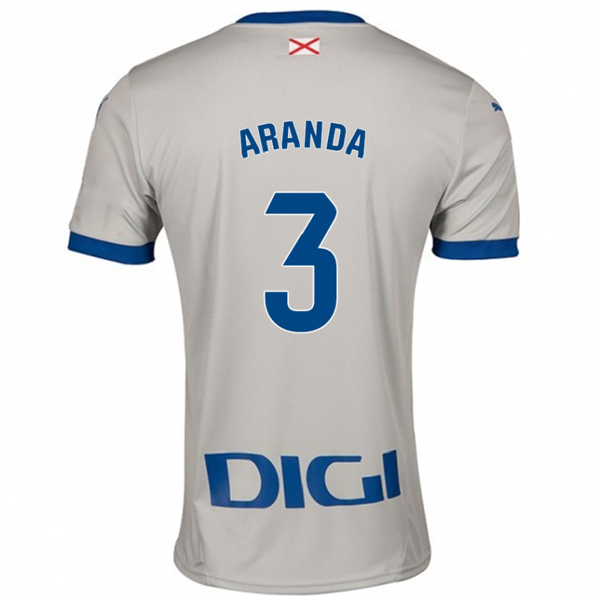 Vaikiškas Miguel Aranda #3 Šviesiai Pilka Išvykos Marškinėliai 2024/25 T-Shirt