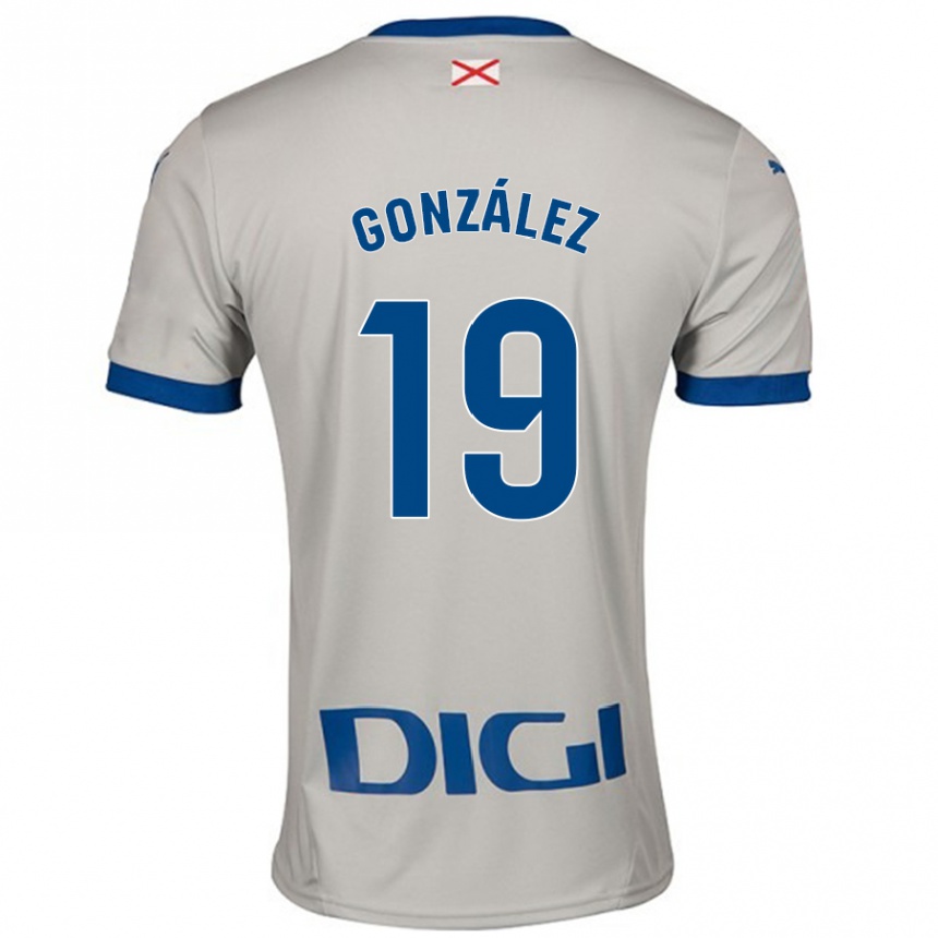 Vaikiškas Aimar González #19 Šviesiai Pilka Išvykos Marškinėliai 2024/25 T-Shirt