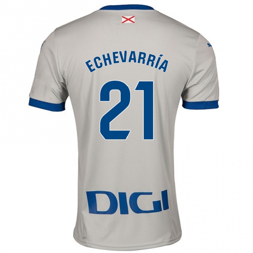 Vaikiškas Martin Echevarría #21 Šviesiai Pilka Išvykos Marškinėliai 2024/25 T-Shirt