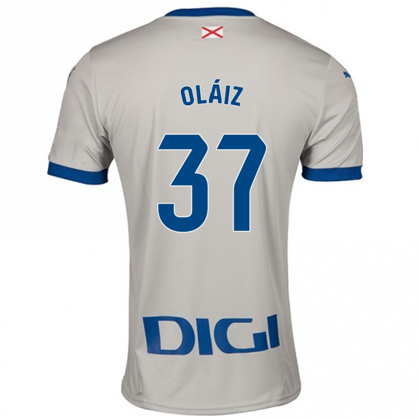 Vaikiškas Xanet Oláiz #37 Šviesiai Pilka Išvykos Marškinėliai 2024/25 T-Shirt