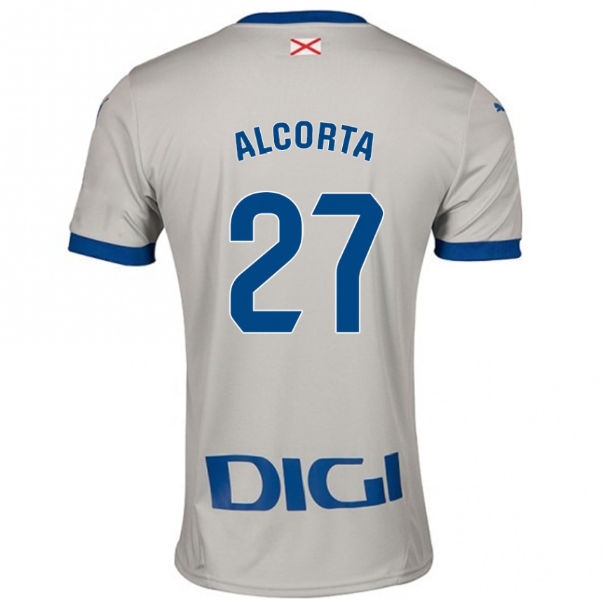 Vaikiškas Alaitz Alcorta #27 Šviesiai Pilka Išvykos Marškinėliai 2024/25 T-Shirt