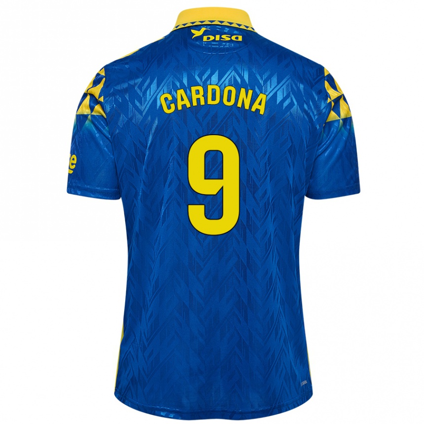 Vaikiškas Marc Cardona #9 Mėlyna Geltona Išvykos Marškinėliai 2024/25 T-Shirt