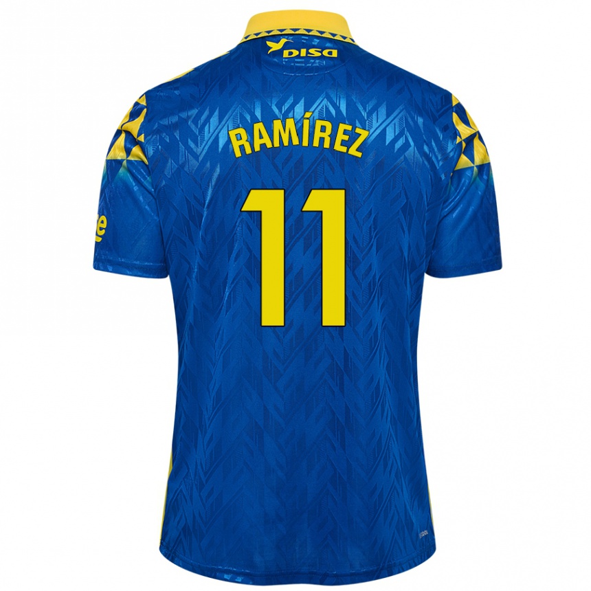 Vaikiškas Benito Ramírez #11 Mėlyna Geltona Išvykos Marškinėliai 2024/25 T-Shirt