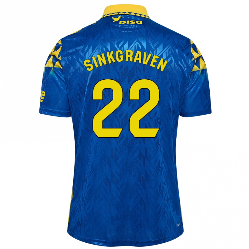 Vaikiškas Daley Sinkgraven #22 Mėlyna Geltona Išvykos Marškinėliai 2024/25 T-Shirt