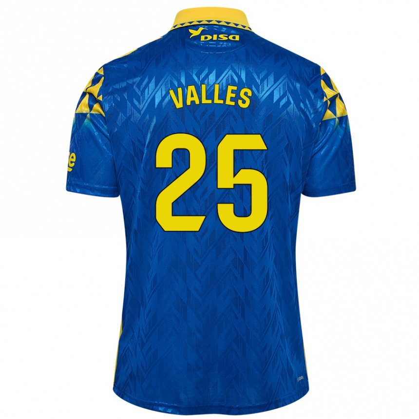 Vaikiškas Álvaro Valles #25 Mėlyna Geltona Išvykos Marškinėliai 2024/25 T-Shirt