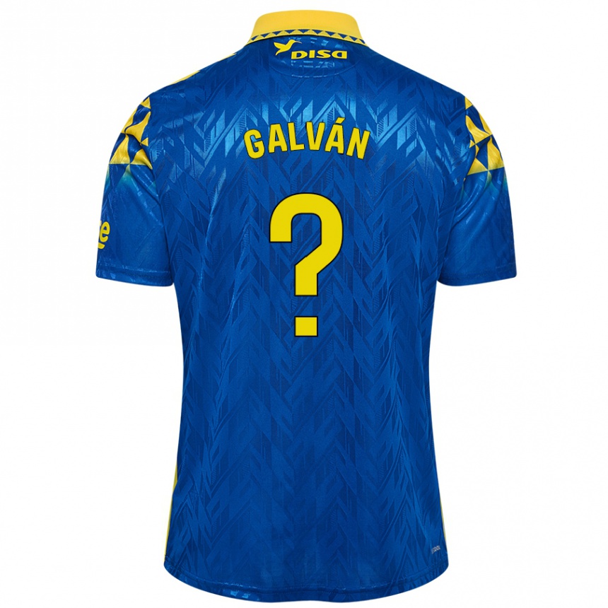 Vaikiškas Carlos Galván #0 Mėlyna Geltona Išvykos Marškinėliai 2024/25 T-Shirt