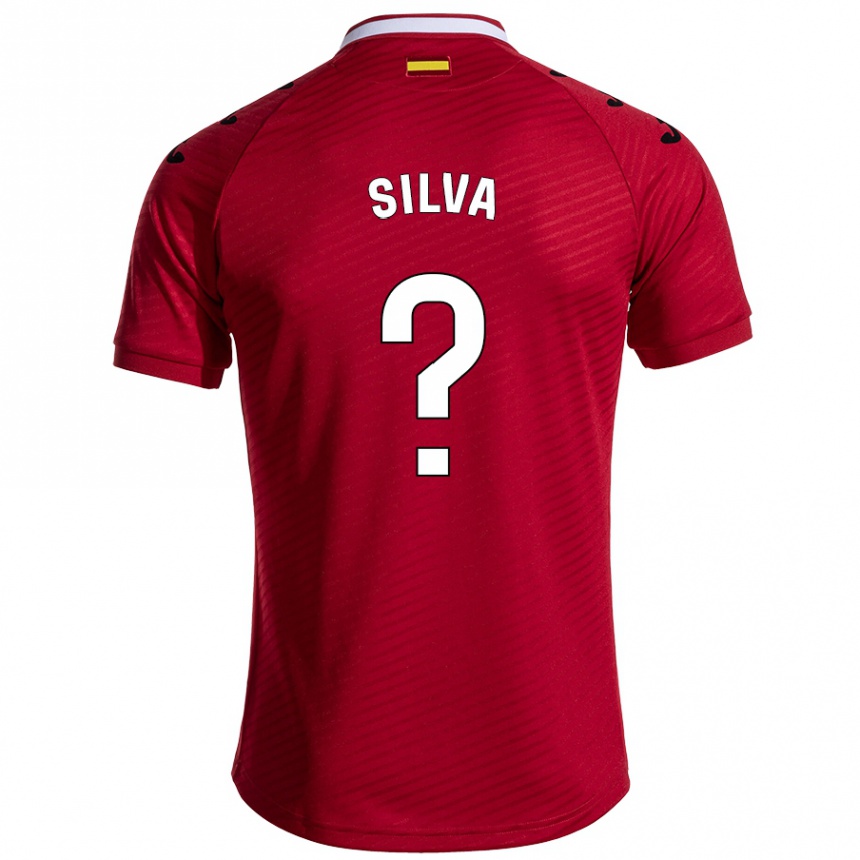 Vaikiškas Jonathan Silva #0 Tamsiai Raudona Išvykos Marškinėliai 2024/25 T-Shirt