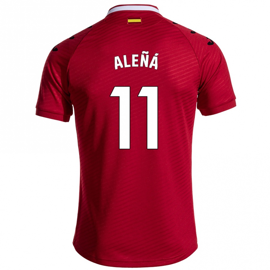 Vaikiškas Carles Aleñá #11 Tamsiai Raudona Išvykos Marškinėliai 2024/25 T-Shirt