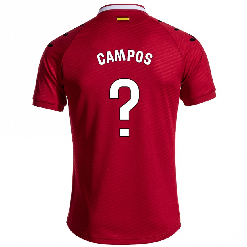 Vaikiškas Álex Campos #0 Tamsiai Raudona Išvykos Marškinėliai 2024/25 T-Shirt