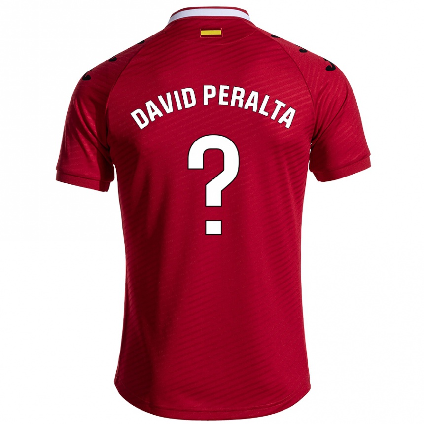 Vaikiškas Juan David Peralta #0 Tamsiai Raudona Išvykos Marškinėliai 2024/25 T-Shirt